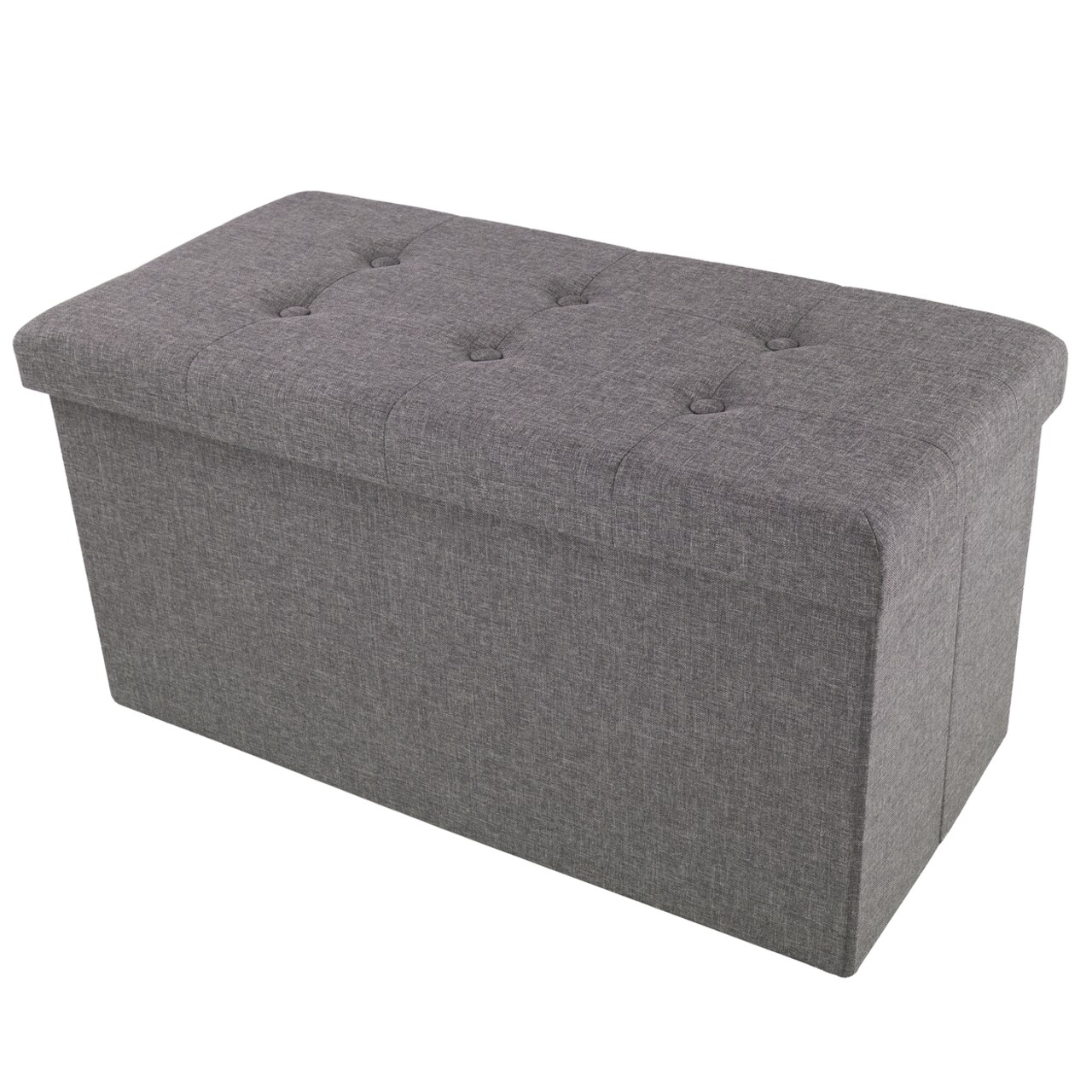 Charcoal Folding Ottoman Storage Bench Padded Lid 30X15x15 Stylish